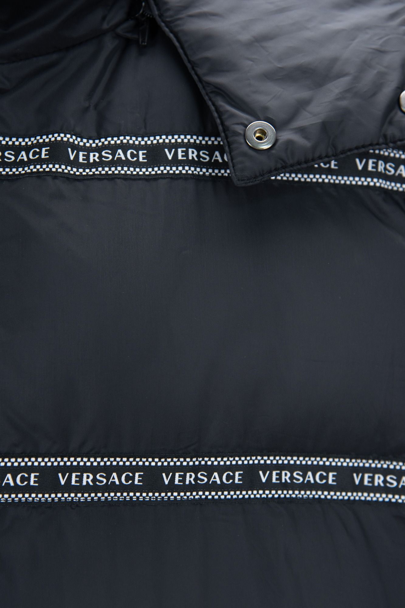 Versace Elegant Black Logo Band Vest with Detachable Hood - IT48 | M / Black