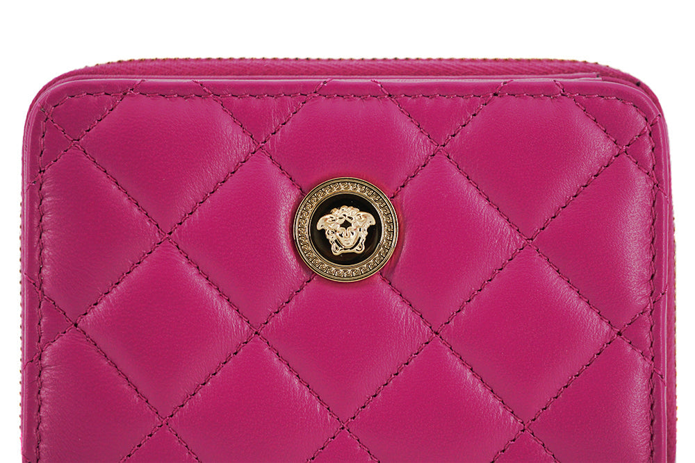 Versace Elegant Purple Quilted Leather Wallet