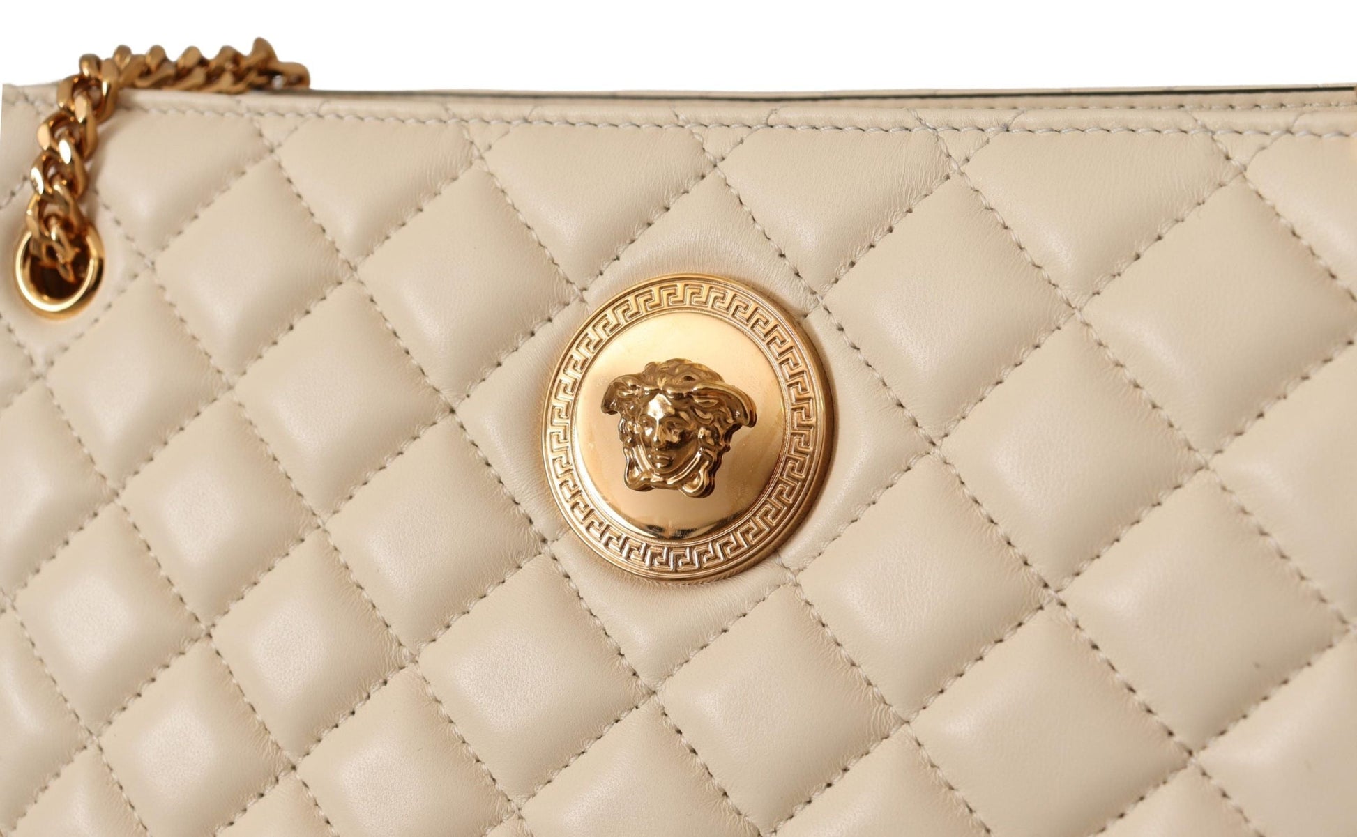 Versace Elegant Quilted Nappa Leather Tote