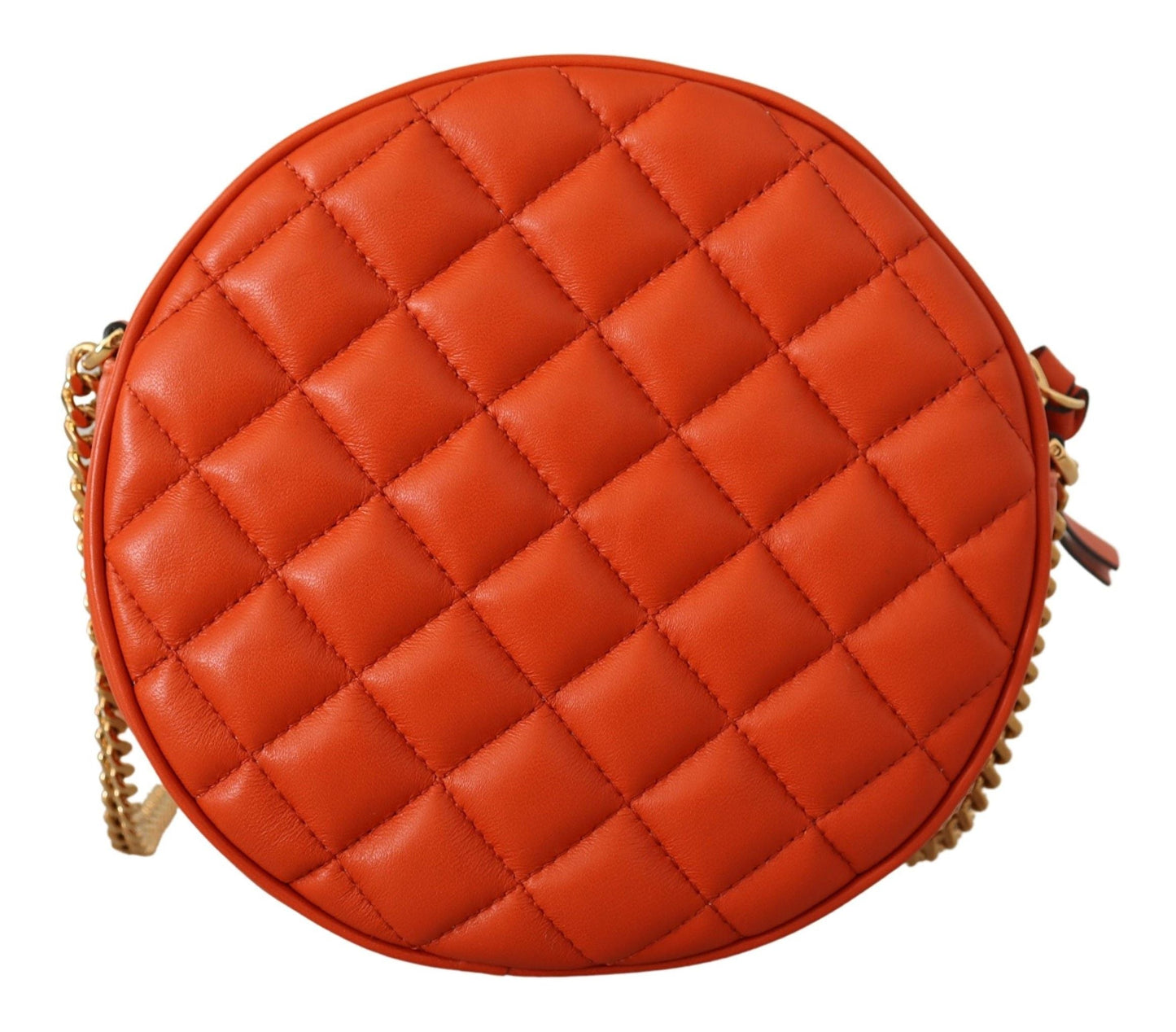 Versace Elegant Round Nappa Leather Crossbody Bag