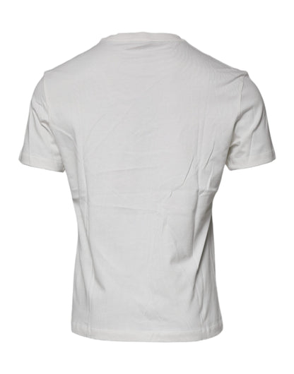 Versace White Medusa Print Cotton Crew Neck T-shirt