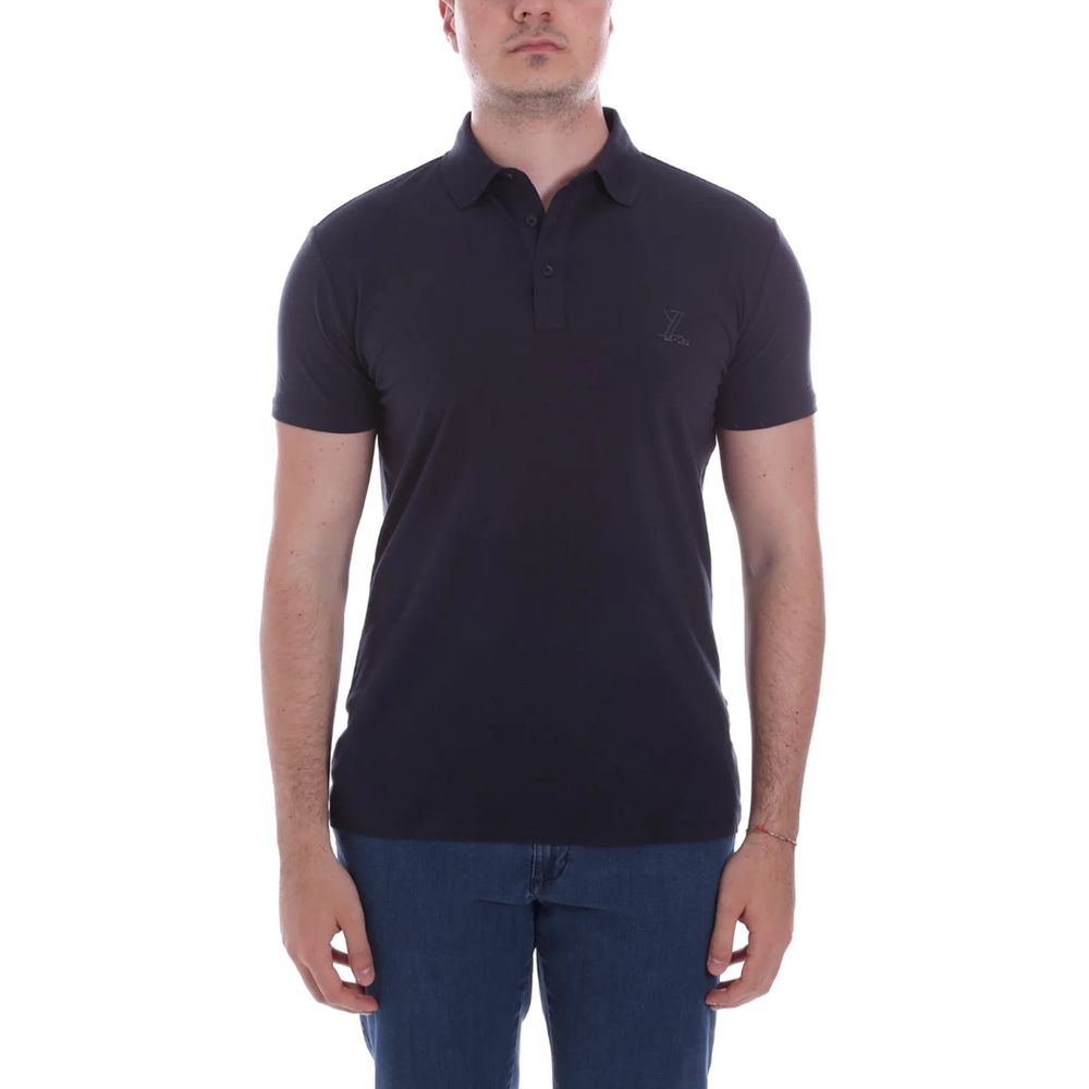 Yes Zee Blue Cotton Polo Shirt - S