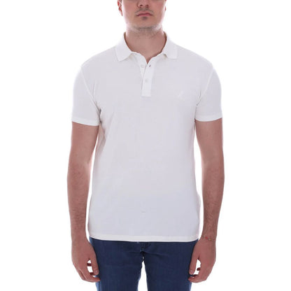 Yes Zee White Cotton Polo Shirt